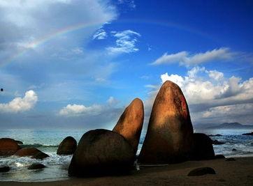 三亚天涯海角夜景,浪漫海岸线尽收眼底